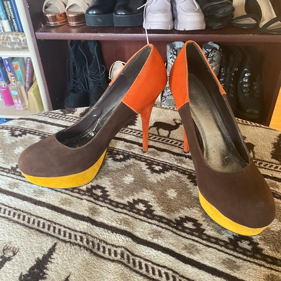 Color lock Platform Heel Womens Size 11 - Picture 5 of 6